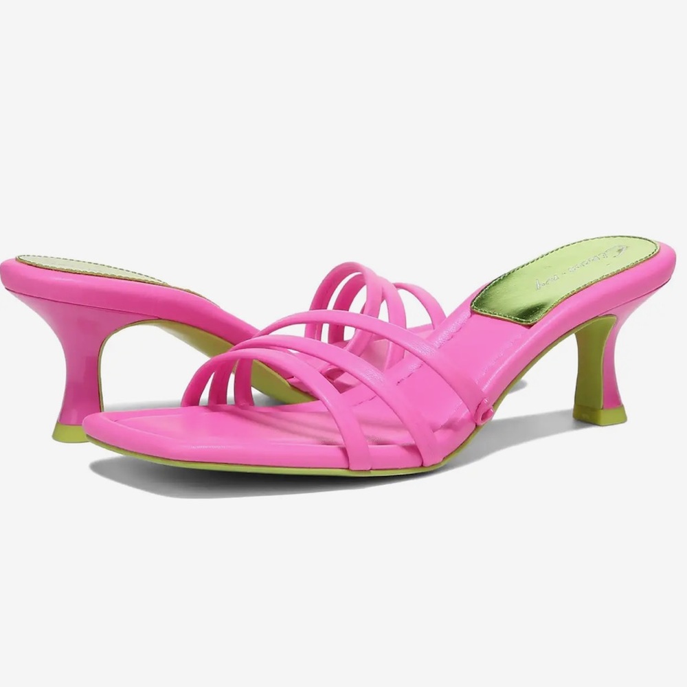 Pink & Green Kitten Heels